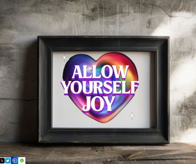 Brown Joyful Allow Yourself Joy Large Rectangle Malaking Rektangle template