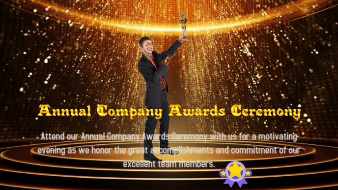 Brown Joyful Annual Company Awards Ceremony Digital Display (16:9) template