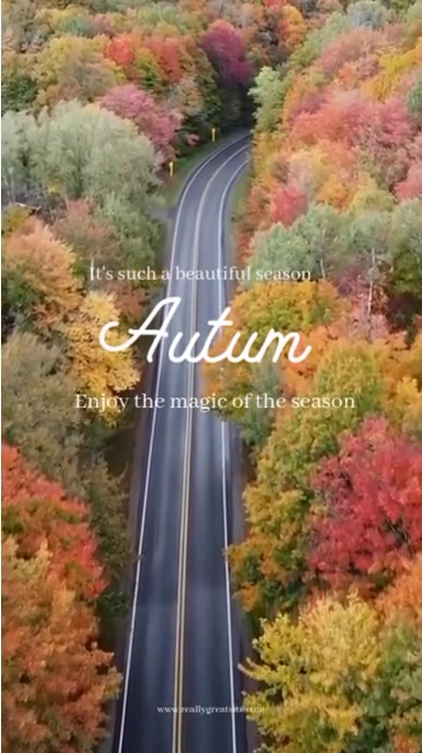 Brown Joyful Autumn Video Digital Display (9:16) template