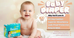 Blanco Baby Diaper Promotion delt Facebook-billede Template