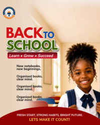 Brown Joyful Back to School Flyer Template | School Admission & Enrollment Open Instagram Portrait