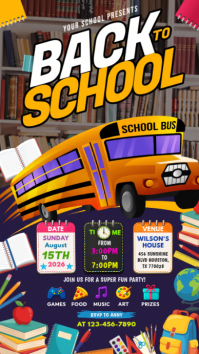 Brown Joyful Back to School Party Instagram Story template