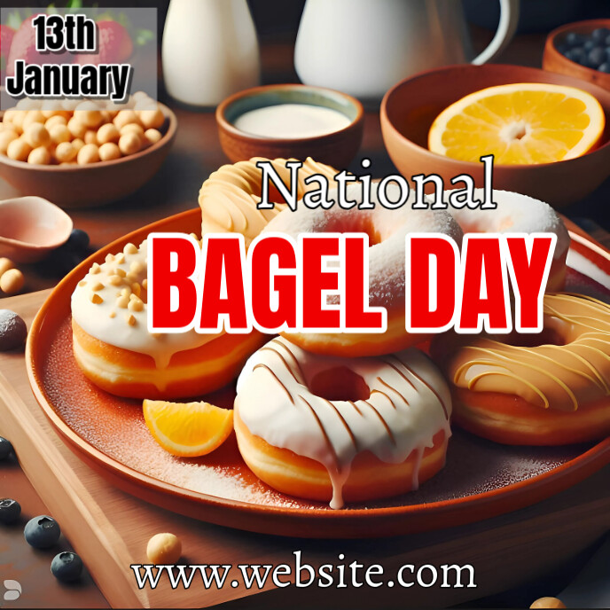 Brown Joyful Bagel Day Album Cover Template | PosterMyWall