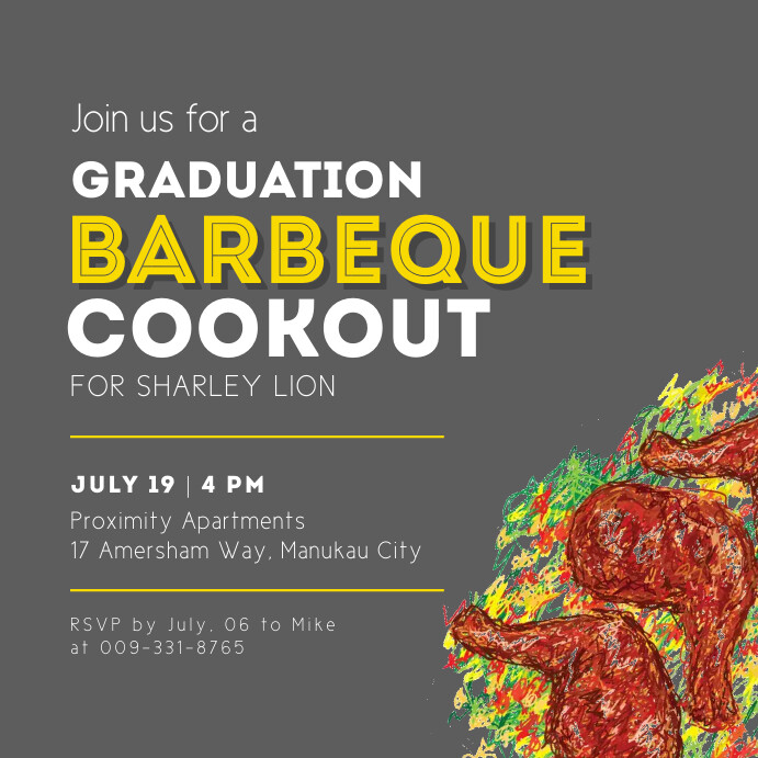 Large Event Cook Posts Brown Joyful Barbecue Cookout Instagram Post Template | PosterMyWall