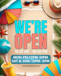Brown Joyful Beach Store Hours Instagram Portrait template