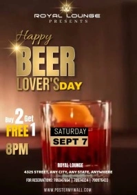 Brown Joyful Beer Lover's Day Design  A4 template
