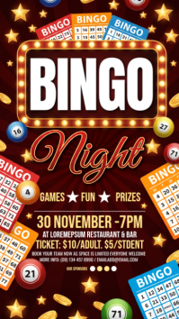 Brown Bingo Night Event Instagram Story Template