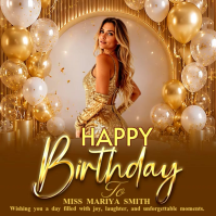 Brown Birthday Celebration Instagram-opslag Template