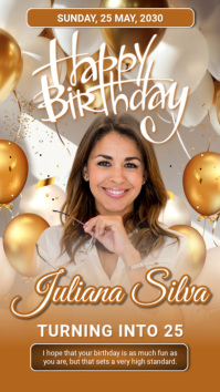 Brown Joyful Birthday Celebration Instagram Story template