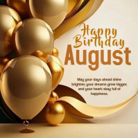 Brown Joyful Birthday Celebration Logo template