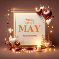 Brown Joyful Birthday Celebration Logo template