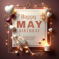 Brown Joyful Birthday Celebration Logo template