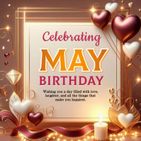 Brown Joyful Birthday Celebration Logo Logotipo template