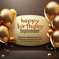 Brown Birthday Celebration Logo Template