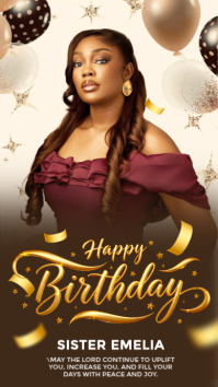 Brown Birthday Celebration Instagram Story Template
