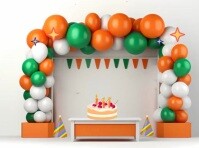 Brown Joyful Birthday Decoration Balloon Yard Sign template