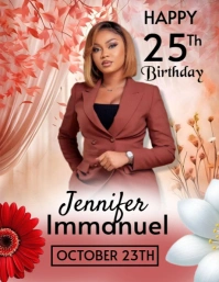 Brown Joyful Birthday Flyer Design  Flyer (us Letter) template