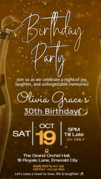 Brown Joyful Birthday Party Invitation Video Instagram Story Indaba yaku-Instagram template