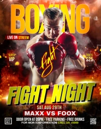 Brown Joyful Boxing Fight Night Poster/wallbo Poster/Wallboard template