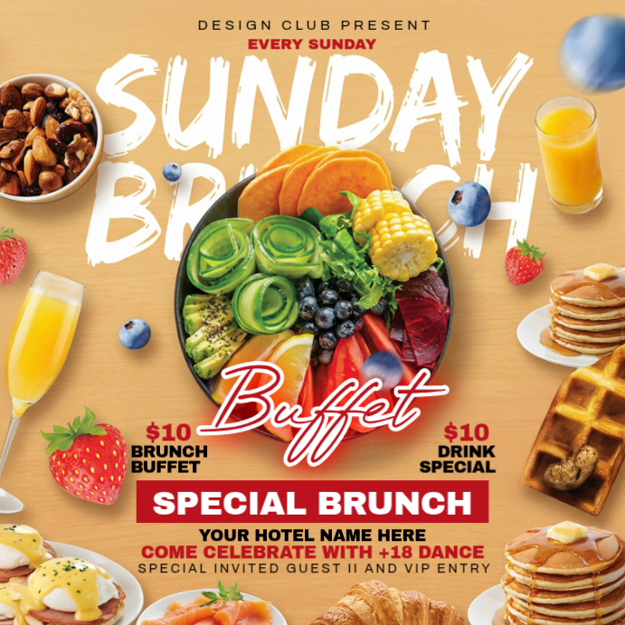 Brunch Buffet Instagram Ad Template | PosterMyWall