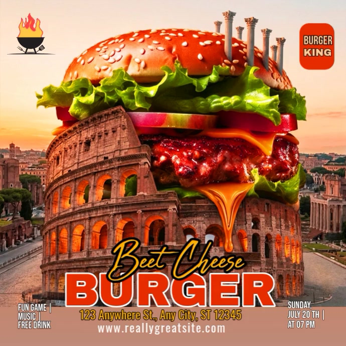 Burger Event Instagram Ad Template | PosterMyWall