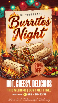 Rojo Burritos Night Promotion Indaba yaku-Instagram Template