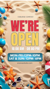 Brown Joyful Business Hours Announcement Instagram Story template