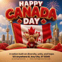 Brown Canada Day Celebration Instagram-opslag Template