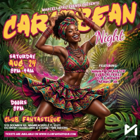Brown Joyful Caribbean Night Party Instagram Post Video template