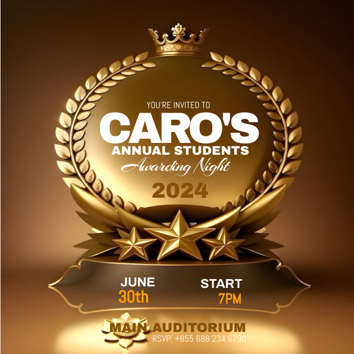 Brown Joyful Caro's Award Night Instagram Pos Template | PosterMyWall
