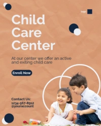 Brown Joyful Child Care Center Instagram Portrait template
