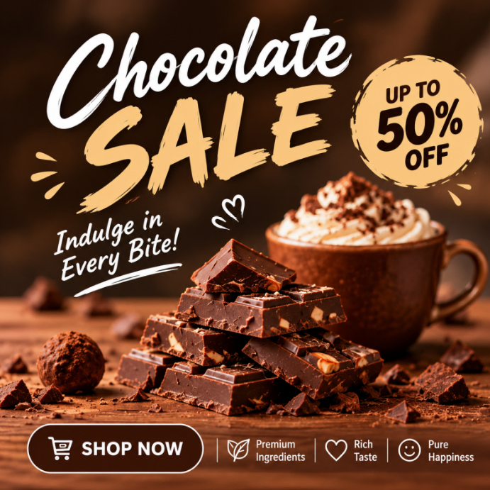 Instagram Layout Cutter Chocolate Sale Instagram Ad Template | PosterMyWall