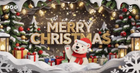Brązowy Christmas Celebration auf Facebook geteiltes Bild Template