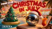 Brown Joyful Christmas in July Party Digital Display Video Digitalanzeige (16:9) template