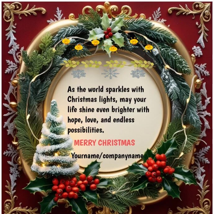 Plantilla de Brown Joyful Christmas Tree Instagram Post | PosterMyWall