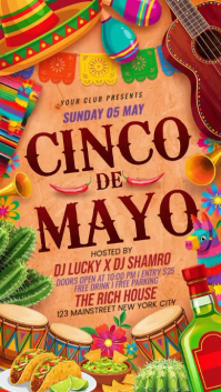 Brown Joyful Cinco de Mayo Celebration Instagram Story Video template
