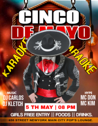 Brun Cinco de Mayo Karaoke Event Ulotka Template