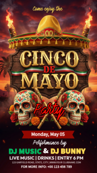 Brown Joyful Cinco de Mayo Party Instagram Story template