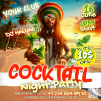 Brown Joyful Cocktail Night Party Instagram Post Video Instagram-bericht template