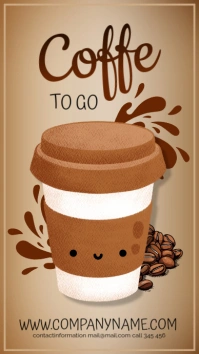 Brown Joyful Coffee Colur Instagram Story template