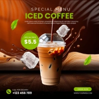 Brown Joyful Coffee Drink Menu Restaurant Flyer Instagram Post template