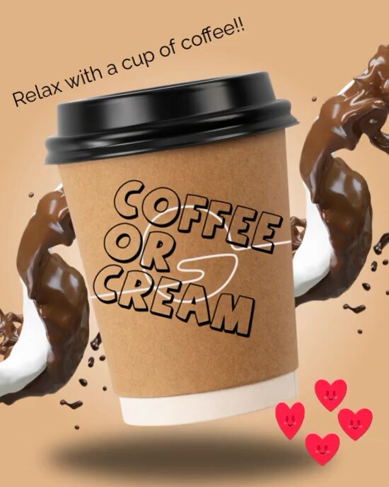 Brown Joyful Coffee Instagram Portrait template