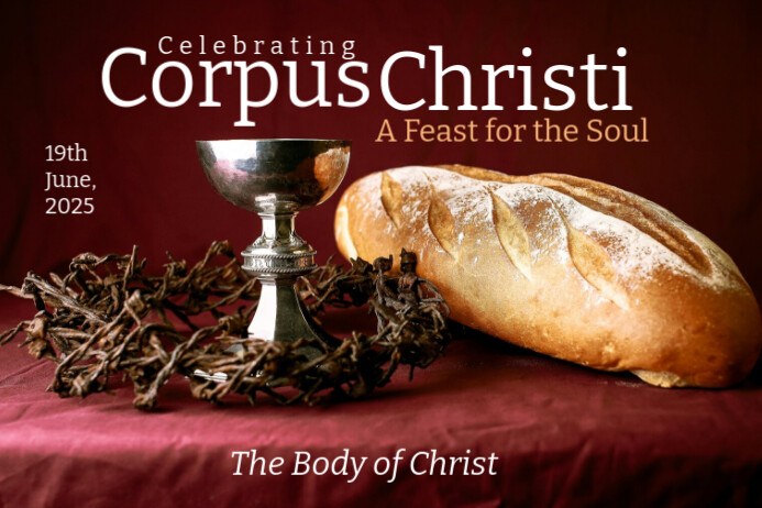 Brown Joyful Corpus Christi  Banner 4' × 6' template