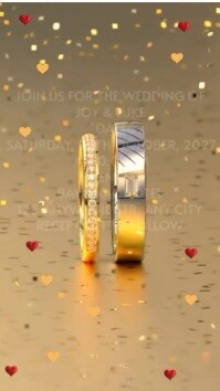 Brown Joyful Customizable Wedding Video Invite Design Digital Display (9:16) template