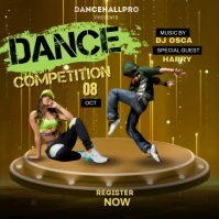 Brown Joyful Dance Competition Instagram Post template