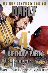 Deadpool and Wolverine Birthday Template | PosterMyWall