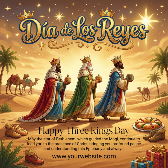 Copy of Brown Joyful Dia De Los Reyes Square (1:1) | PosterMyWall