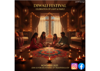 Brown Joyful Diwali Postcard 明信片 template