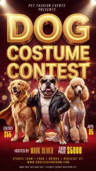 Brown Joyful Dog Costume Contest Instagram Story Video template