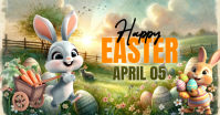 Brown Joyful Easter Celebration Facebook Shared Image template
